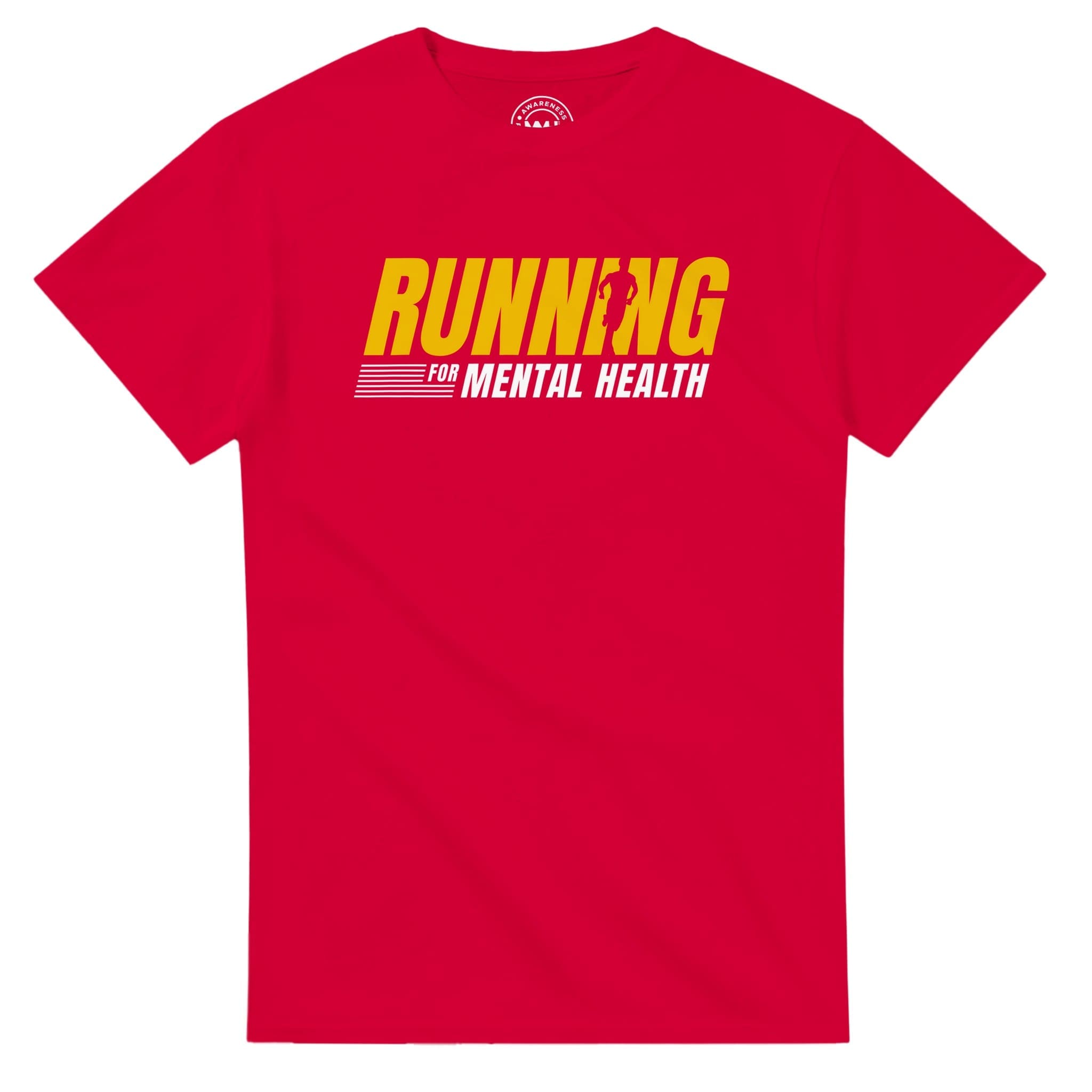 Red T-shirt - "Running For Mental Health Tee (Neon)" by MMH Statement Apparel